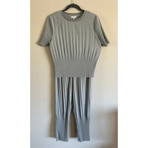 Current Air Los Angeles Top/Pants Set Pleated Small Gray/Blue